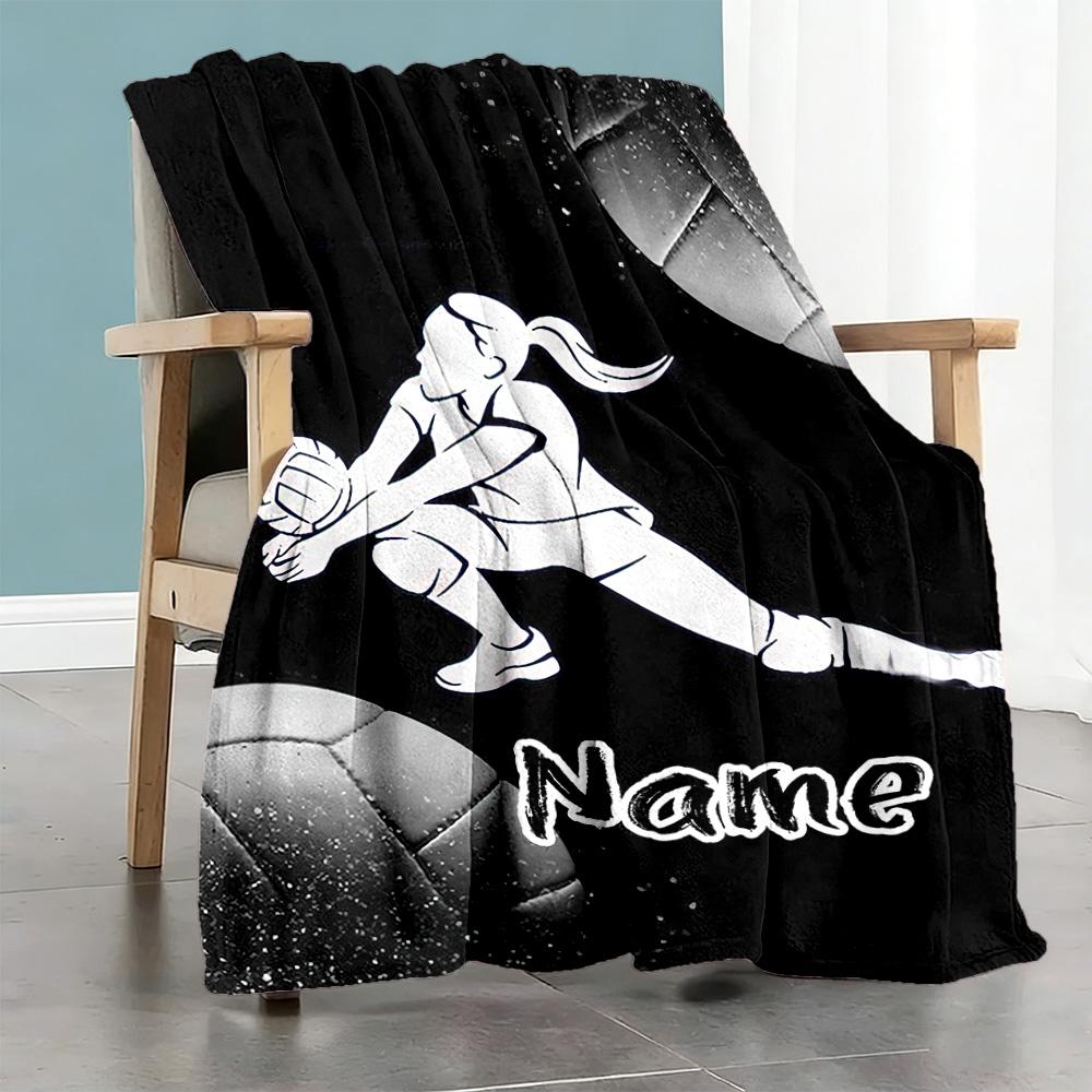 Volleyball6666 Personalized Text Blanket Multi-purpose Customizable Blanket Soft Warm Cozy Great for Couch Living Room Picnics Chair All-Season Use