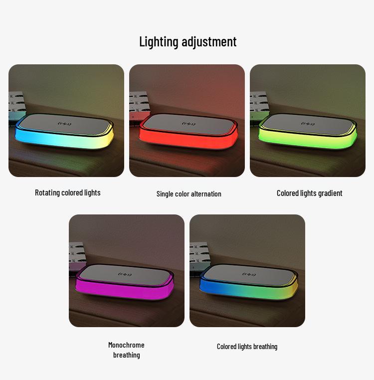 15W Universal Wireless Charger Stand with Desktop Night Light.