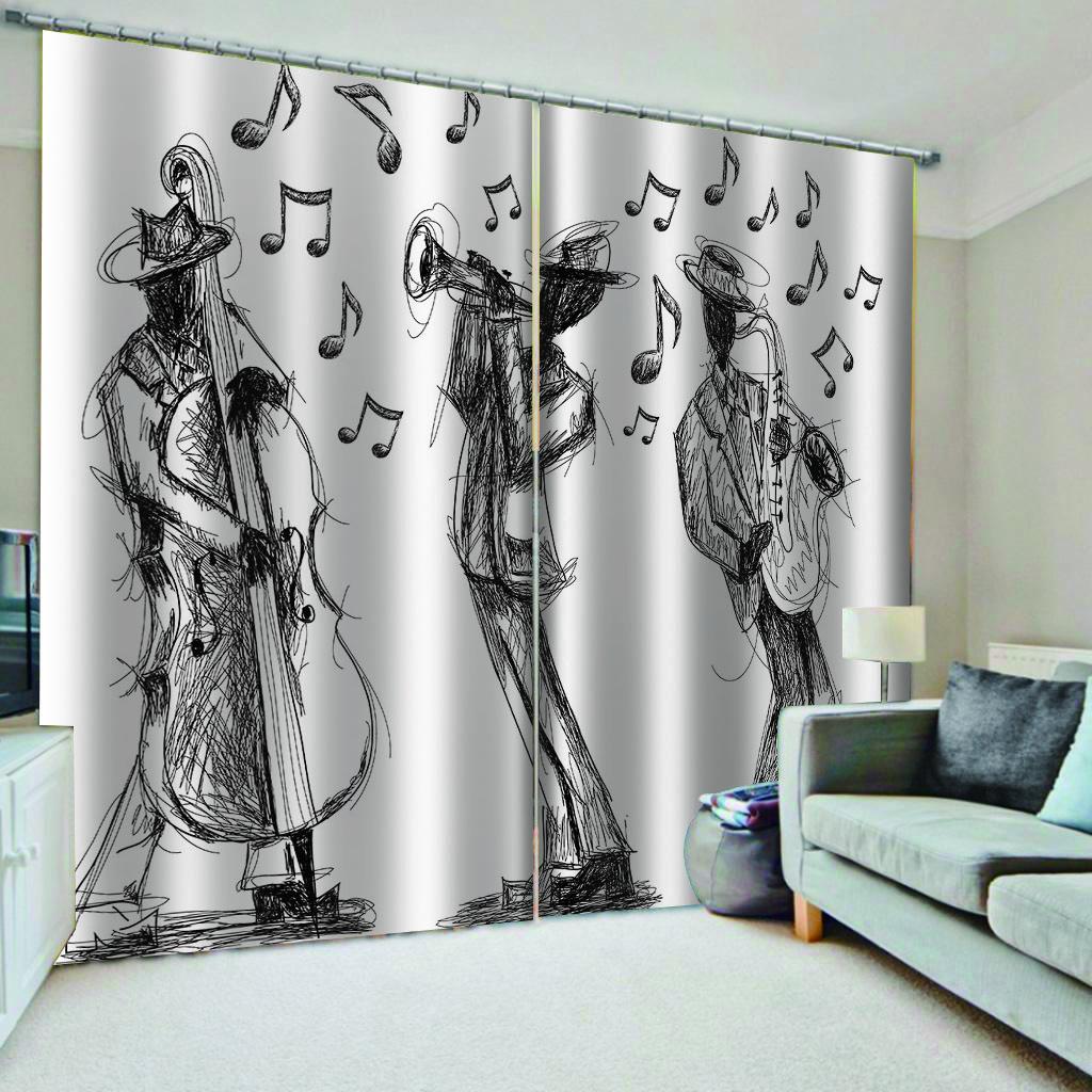 

Piano Musical Instrument Series 3D Print Print Music Note Print Sun Shade Living Space Bedroom Space Balcony Area Home Decor Thincurtains 100W130H(CM)40x51in&Rod Pocket