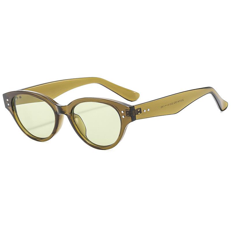 New Cat Eye Rice Nail Sunglasses Female Tide Internet Celebrity Personality YK Street Sunshade Sunglasses Decorative Flat Glasses