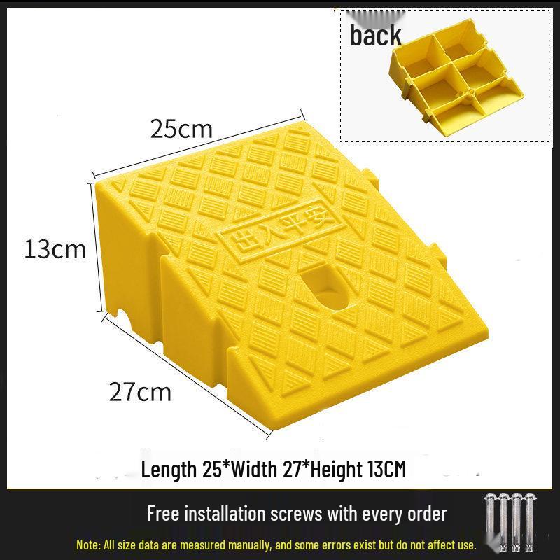 Car Curb Ramp: Plastic Step Pad for Sill, Edge, or Slope, Ideal for Uphill Climbing and Speed Bump Triangle Pad