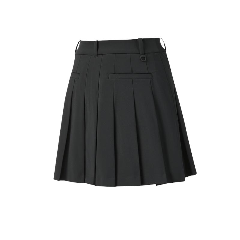 FILA Golf Series Simple Fashion Pleated Casual Skirt Women skirts Deep-Black A11W625305FBK
