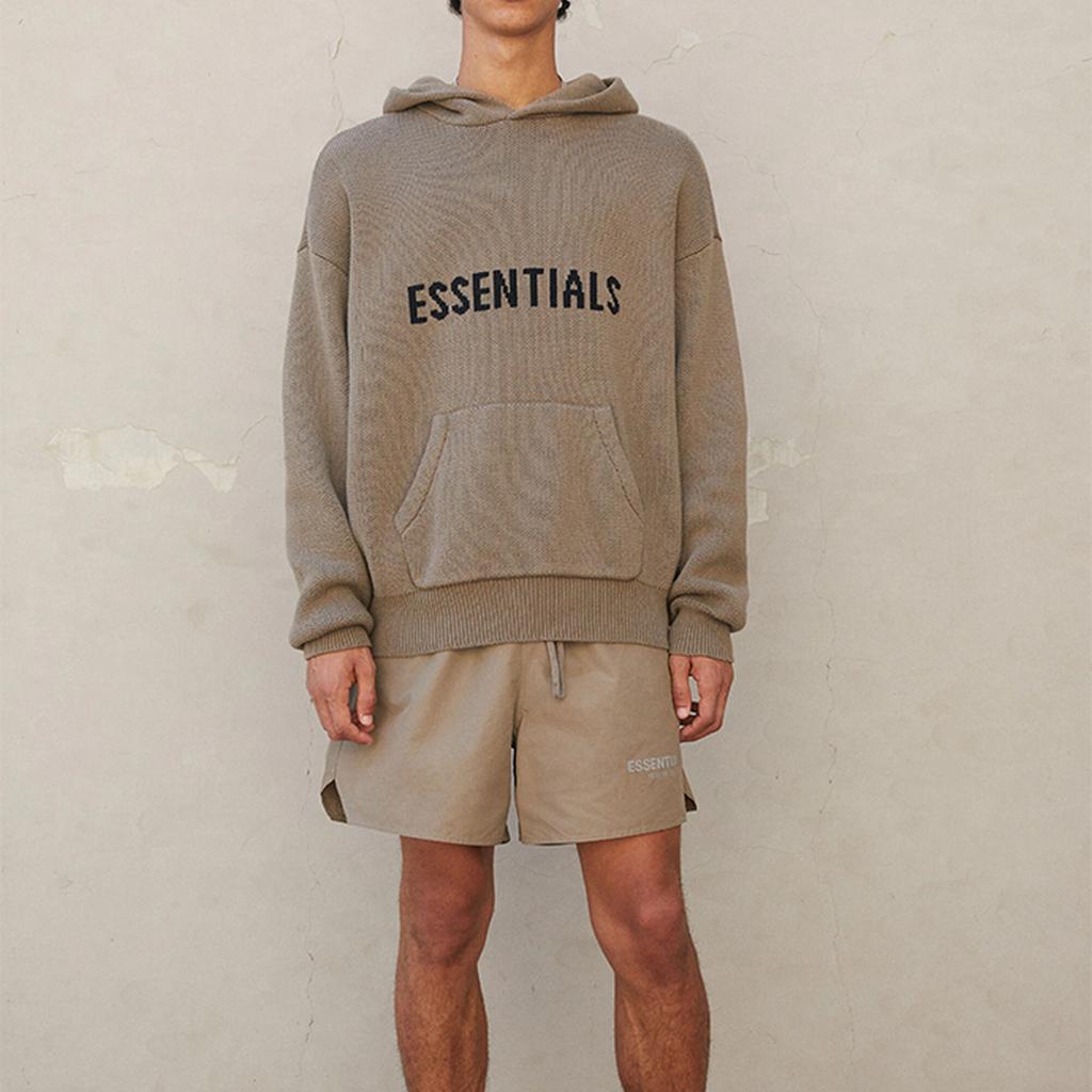 Fear of God Essentials Knit Hoodie Pullover Unisex Tops Harvest-Wheat FOG-FW21-014