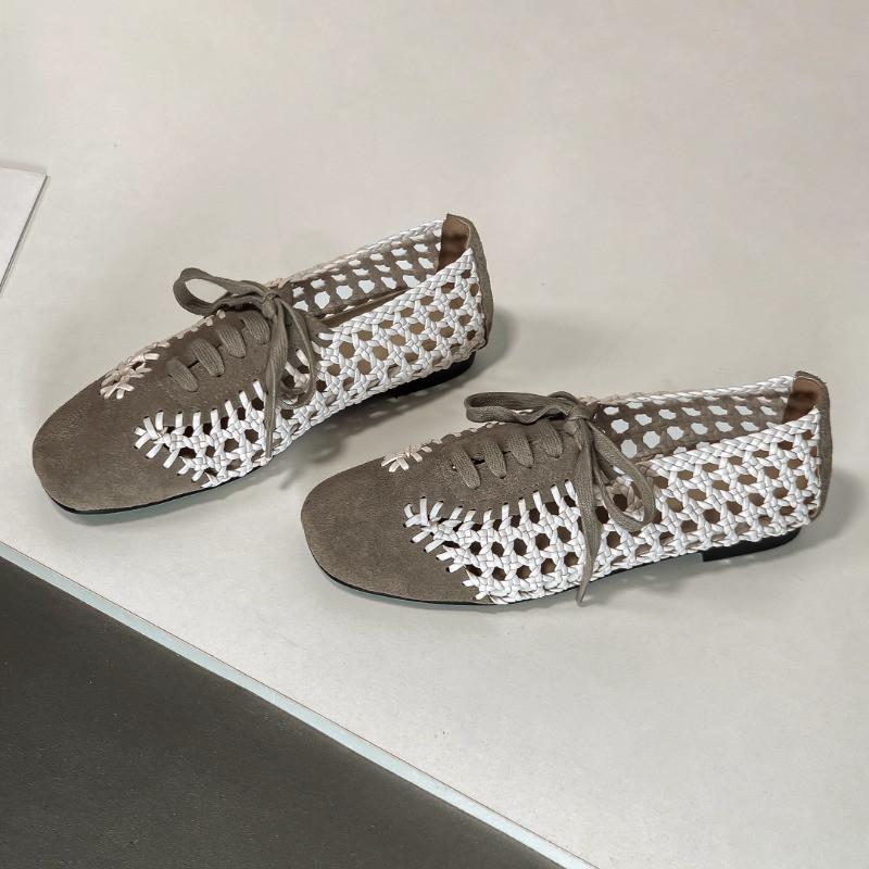 

Модные женские туфли на плоской подошве ручной работы, плетеные, сетчатые, на шнуровке, ажурные, дышащие, дерби, удобные, легкие, с мягкой подошвой, повседневные 35 серый