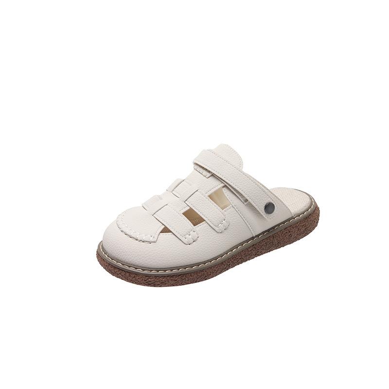 

Baotou sandals women s new summer hole shoes two wear platform half slippers beach Roman sandals durable 40 бежевый