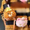 Plush Bear Crossbody Bag For Girls Cute Cartoon Keychain Accessory