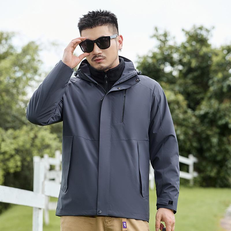 Couple jacket men's and women's three-in-one two-piece set waterproof and breathable hiking warm jacket jacket