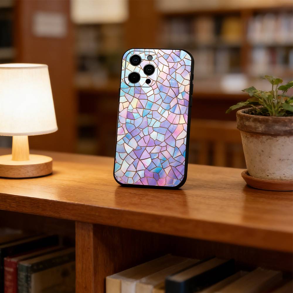 Stained glass Phone Case Silicone Soft For IPhone 17 16 15 14 13 12 11 X XR Plus Pro Max Plus