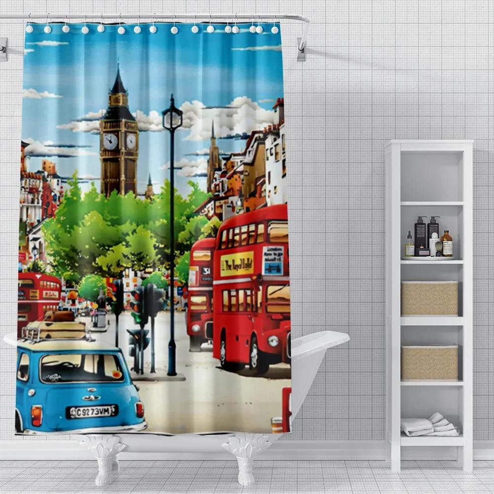 Home Shower Curtains for Bathroom Landscape Animals Waterproof Fabric Bathroom Curtains Modern Shower Curtain 180x200 240x200