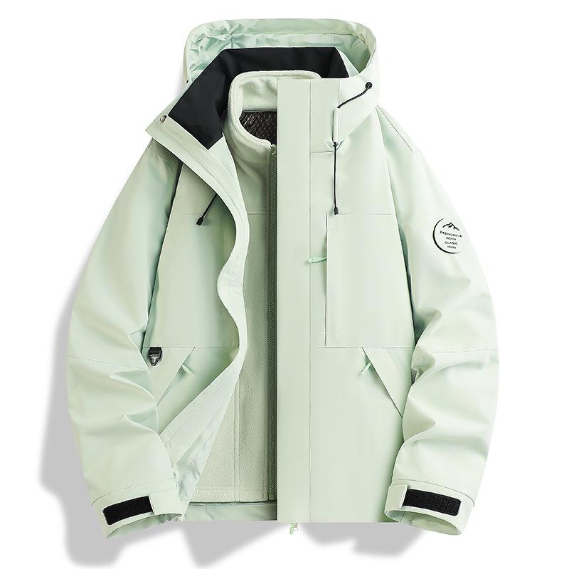 Kamel-Stil Drei-in-Eins Wasserdicht Winddicht Pärchen Bergsteigerjacken Set