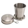 Edelstahl Faltbare Tasse Outdoor Reise Camping Tragbare Klapp Tasse mit Schlüsselanhänger für