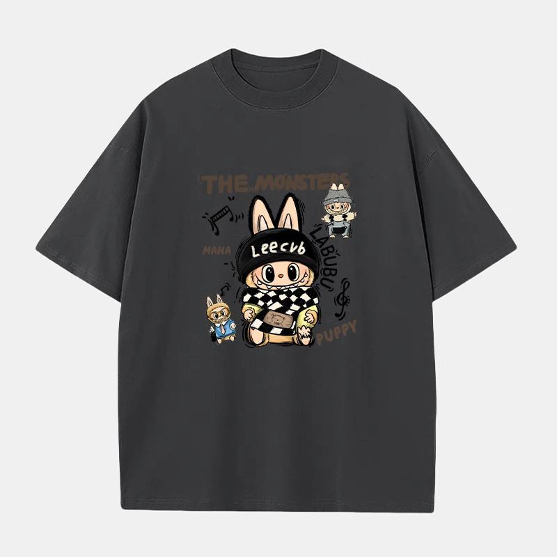 Cartoon LABUBU 3D Print Mens T-Shirt Short-Sleeved Boys and Girls T-shirt Versatile Casual Trend Clothes Gift