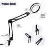 USB Flexible Table Magnifier LED Lamp 5X Magnifier Base Bracket Brightening Desk Lamp Bedroom Office Study