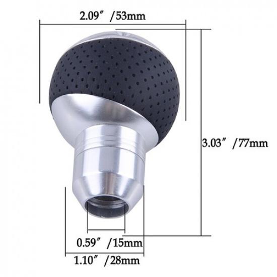 5 Speed Leather Round Ball Shape Universal Car Gear Shift Knob Shifter Lever