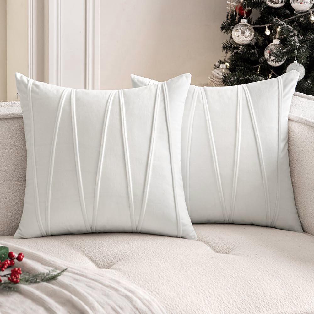 Wavy Line Velvet Pillowcase - Modern Minimalist Living Room Decor