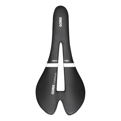 

GORIX Carbon Saddle, Bicycle Saddle for Road Bikes, Carbon Rails, Ultra Lightweight, Perforated, Cushioned, Shock Absorbing Seat, Stylish Carbon Fiber