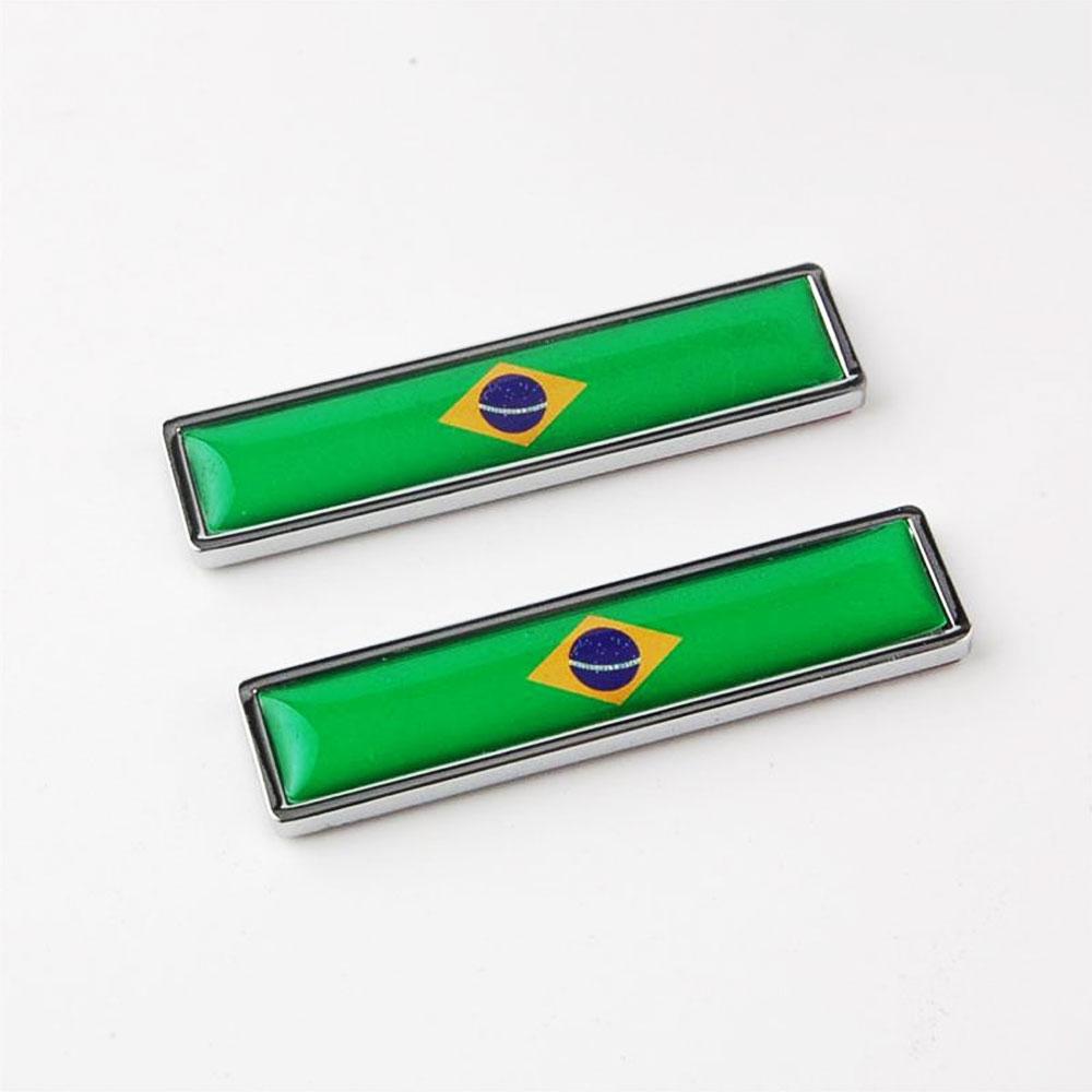 3D Car Metal Sticker Aluminum Brazil National Flag Car Body Trunk Logo Auto Motorcycle Personality Decoration Sticker New