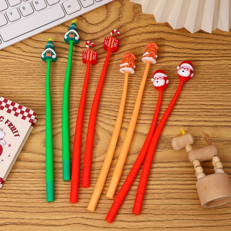 48Pcs Christmas Cartoon Stitch Ballpoint Pen Black 0.5mm Neutral Pen Cute Silicone Decoration Cute Cartoon Style Stationery Gift