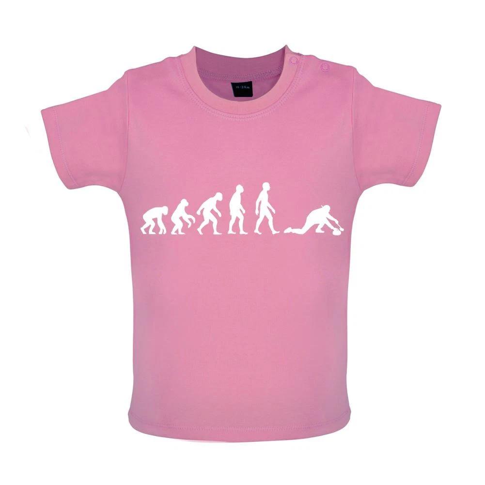 Evolution Of Man Curling - Baby Kids Boys Girls Unisex T-Shirt / Babygrow - Winter Sport Ice Curl 150