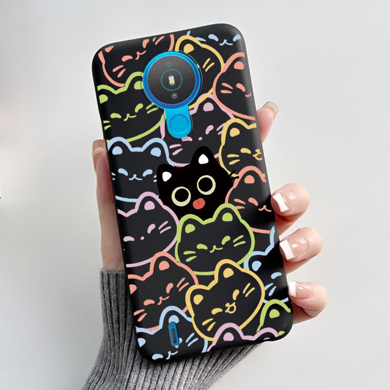 For Nokia 1.4 TA-1322 Trendy Black Phone Case For Nokia 6.2/Nokia 7.2 Lucky Koi Anti-Scratch Soft Shockproof Back Shell Cover
