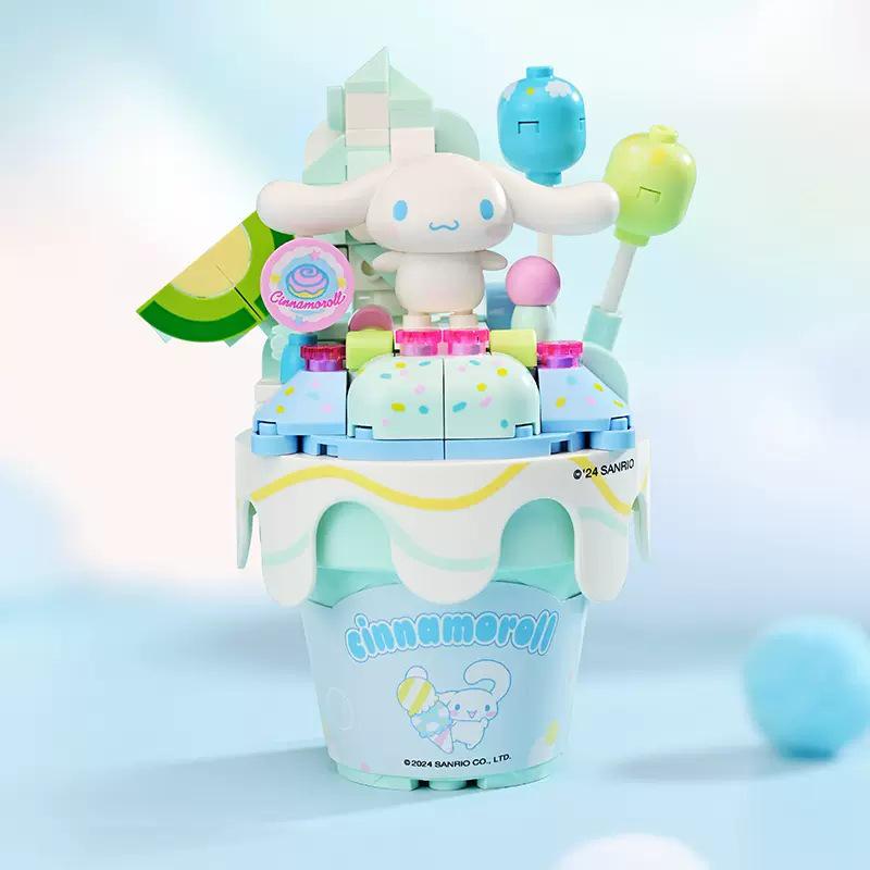 Keeppley Sanrio Ice Cream Cone Building Blocks: Kuromi & Pochacco Qixi Festival Toy Gift