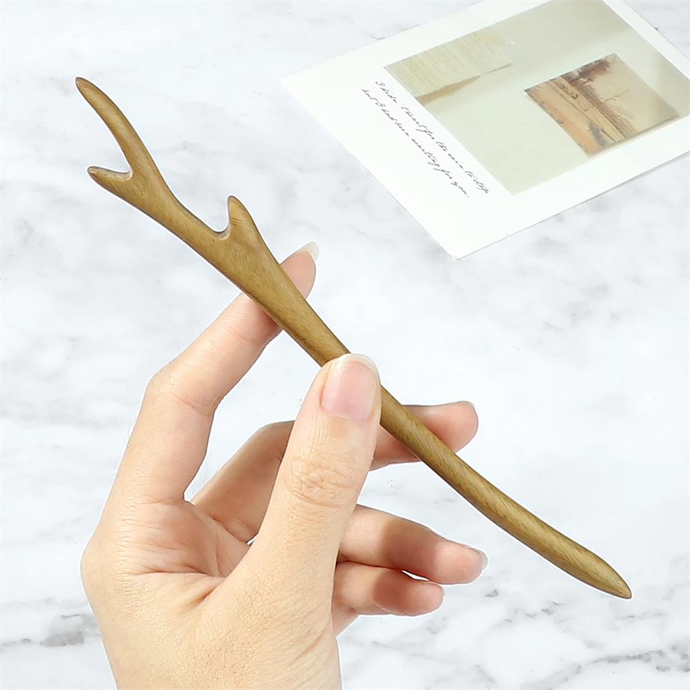 12 Styles Chinese Vintage Hairpins Green Sandalwood Ethnic Hair Sticks Women Girls High Quality Hairstyles Hair Accessories Gift