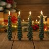 3D Christmas Tree Candles Flameless Taper Candles Remote Control Battery-powered Led Electronic Candle Light for Christmas Decor