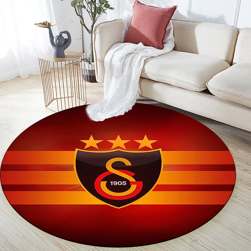 Galatasaray SK Round Area Rug,Carpet Rug for Living Room Bedroom Sofa Playroom Decor,Non-slip Floor Mat