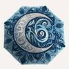 1pc Moon Swirls Automatic Open/Close Umbrella, Portable Folding Umbrella for Travel, Themed Events, It Is Suitable As a Gift for Various Festivals, Ou