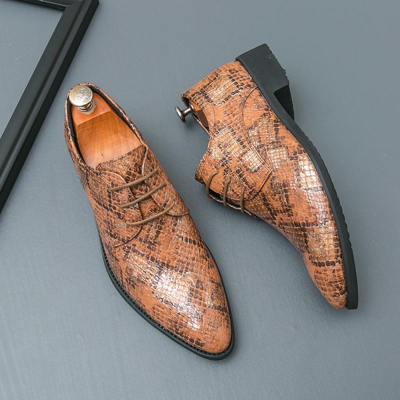 New Trend Leather Oxford Shoes for Men Business Casual Office Work Shoes Classic Pointy Men's Formal Dress Footwear Derby Shoes