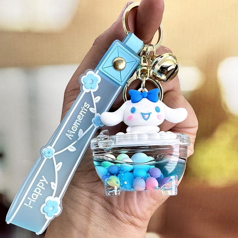 

Oil Bead Drift Bottle Keychain Cute Acrylic Pendant Couple Car Bag Pendant Gift