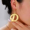 Small Letter Gold Stainless Steel Alphabet Initial Pendant Earrings for Women Jewelry