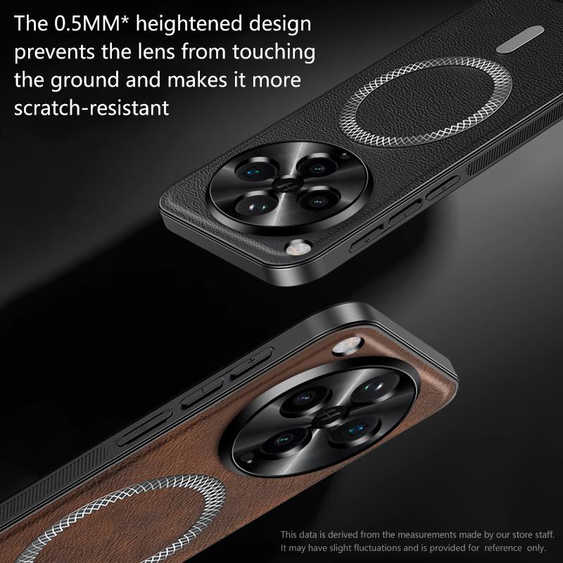 Luxury PU Leather Phone Case For Oppo Find X8 Ultra X8 Pro X8s X8s+ Magsafe Magnetic Metal Ring Lens Protection Shockproof Cover