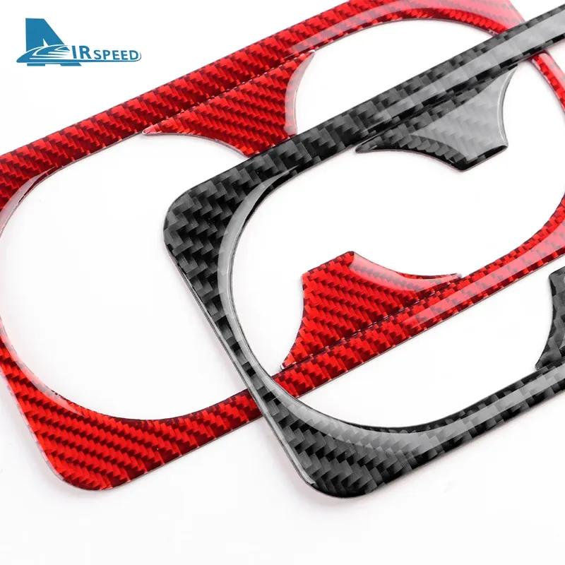 Real Soft Carbon Fiber Sticker For Kia Stinger      LHD RHD Car Rear Seat Water Cup Interior Accessories