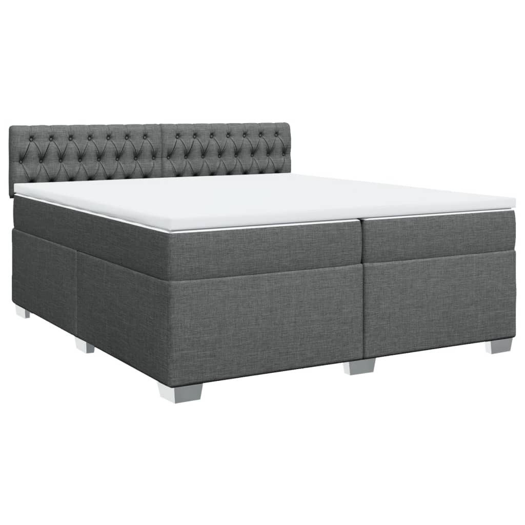 Vidaxl Continental Bed with Mattress, Dark Grey Fabric 200X200 Cm