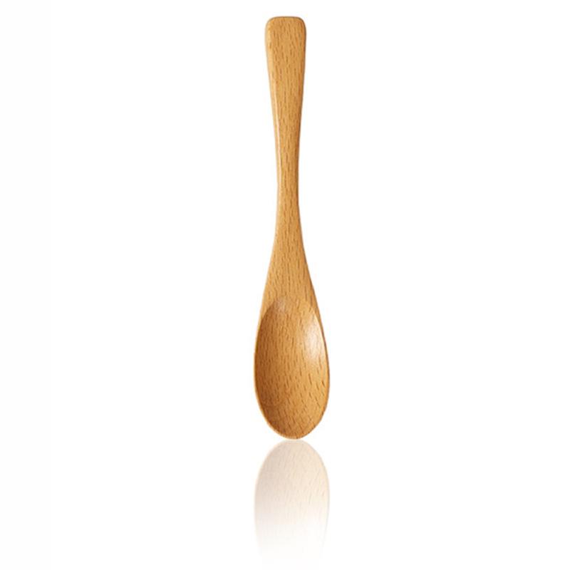 Wiederverwendbares Besteck Messer Gabel Löffel Tragbar Schlichter Rustikaler Stil Buche Holz Geschirr Reise Geschenk