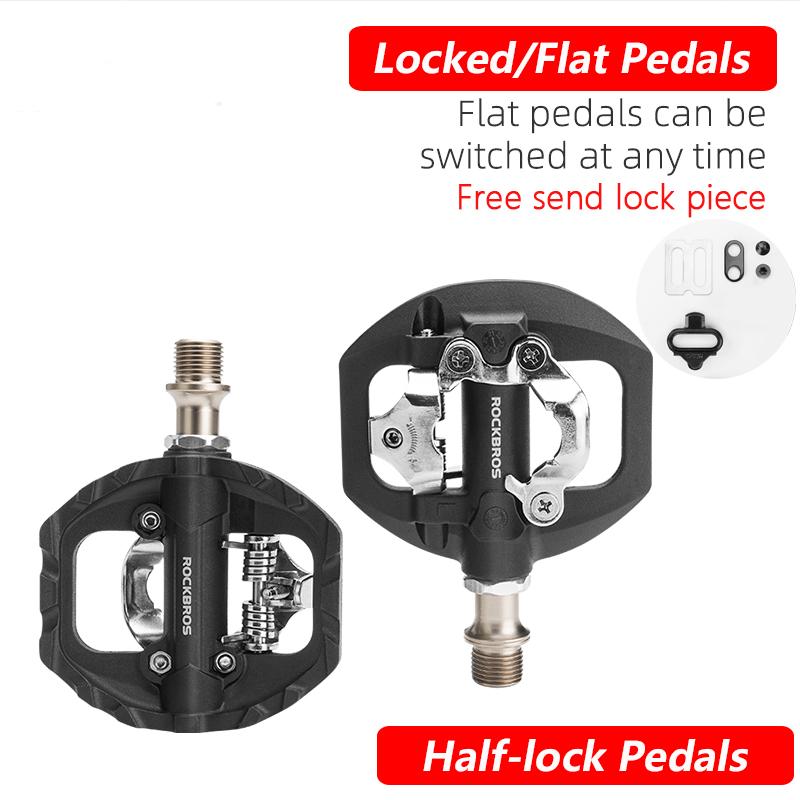 

ROCKBROS Bicycle Pedals Sealed Bearing Waterproof Anti-slip Flat Cleat Nylon One-piece Cycling Pedals SPD Road Bike Accessories 37210108001 Nylon