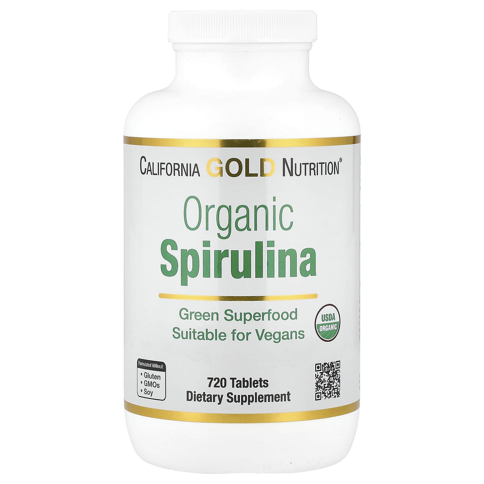 

Organic Spirulina with Phycocyanin, Chlorophyll, and Carotenoids, 720 Tablets (500Mg per Tablet)