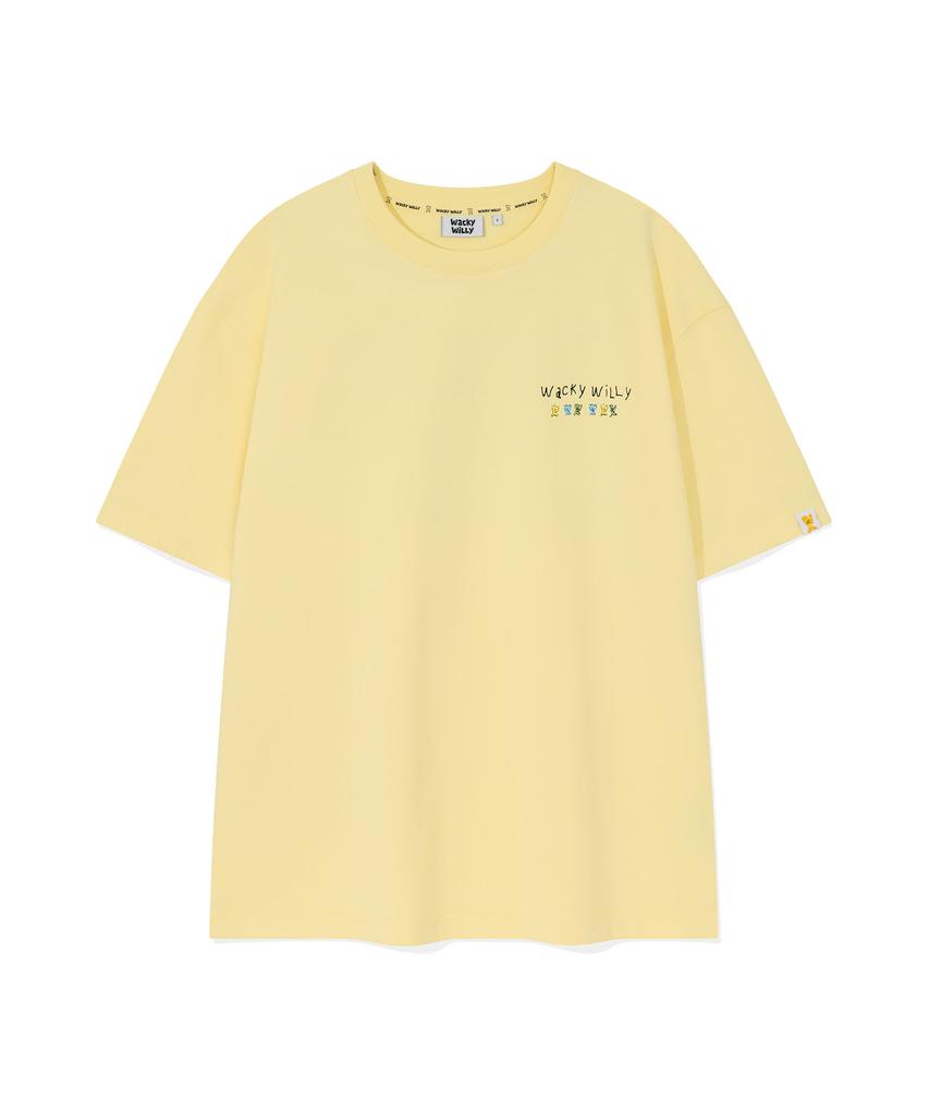 WACKY WILLY Kiki Typographic Short Sleeve T-Shirt Yellow