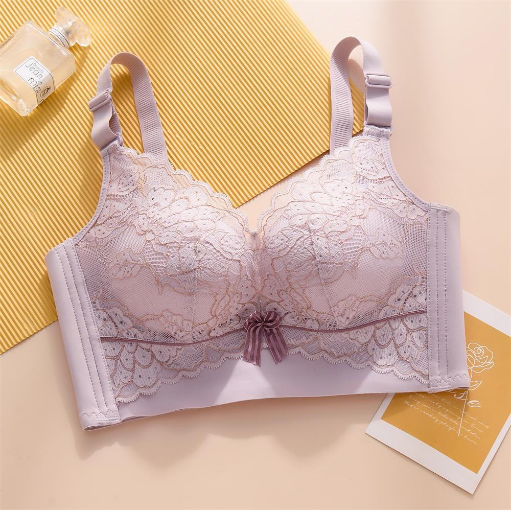 

Factory-adjusted small breasts show big breasts, gather and close sub-breasts, bra, sexy lace, thickened flat chest 32/70AB светло-фиолетовый