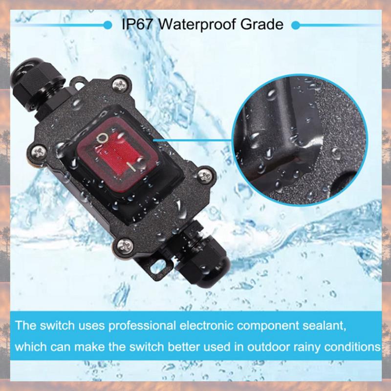 2025 Trend 1 Piece Waterproof Inline Switch Smart Switches 12V DC 20A High Current Power Waterproof Switch