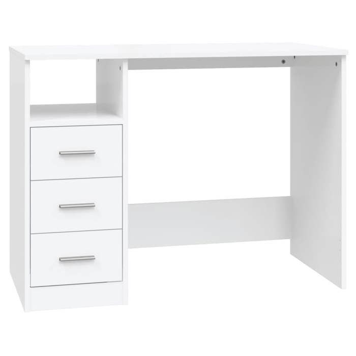 VidaXL Desk with Drawers White 102x50x76 Cm Engineered Wood 823032