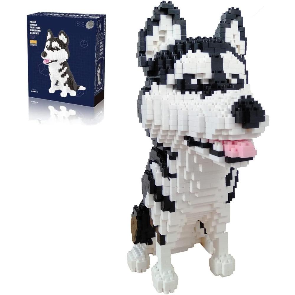 Siberian Husky Pet Dogs Micro Building Block Set