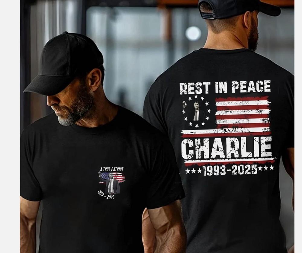 Charlie Kirk T-Shirt, Rest In Peace Charlie Kirk 2sided T-Shirt Unisex T-Shirt L