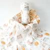 HappyFlute New One Piece Digital Print Bamboo Cotton 2 Layers Super Soft Muslin Swaddle High Quality Wrap For Newborn Blanket