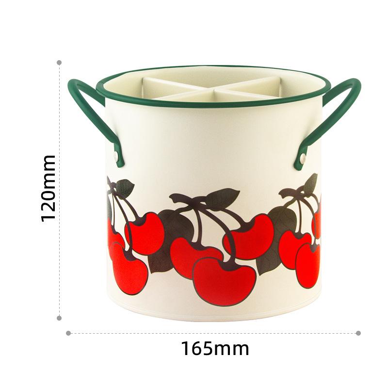 Retro pen container School office supplies Tableware Storage Bucket Draining Rack with Divider Home Decoration for Kitchen Tools