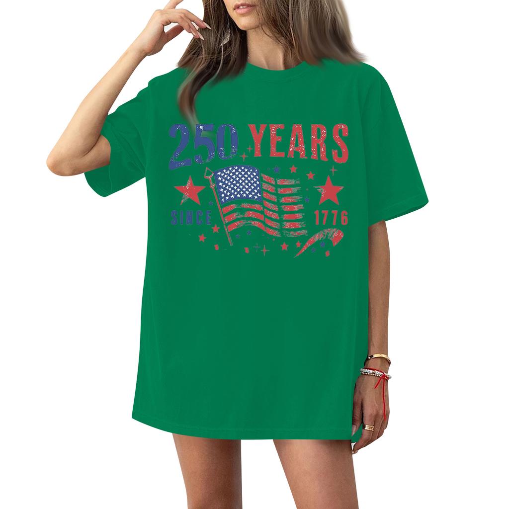 Haut T-shirt à manches courtes imprimé à col rond pour femme