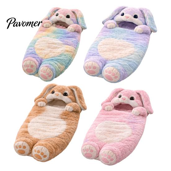 Bunny Slumber Bag Plush Rabbit Envelope Sleeping for Kids, Winter Washable Sleep Sack Bag, Fuzzy Toddlers Boys Girls Kids