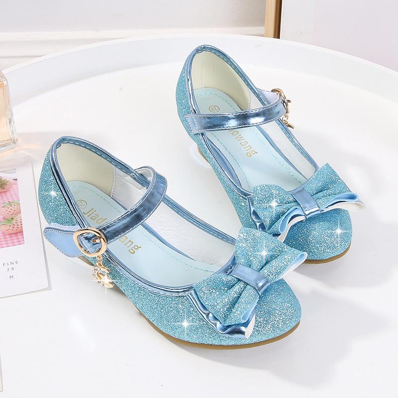 Kristall-Leder Prinzessinnenschuhe für kleine Mädchen - 2025 Frühling/Herbst High-Heel Kinderschuhe
