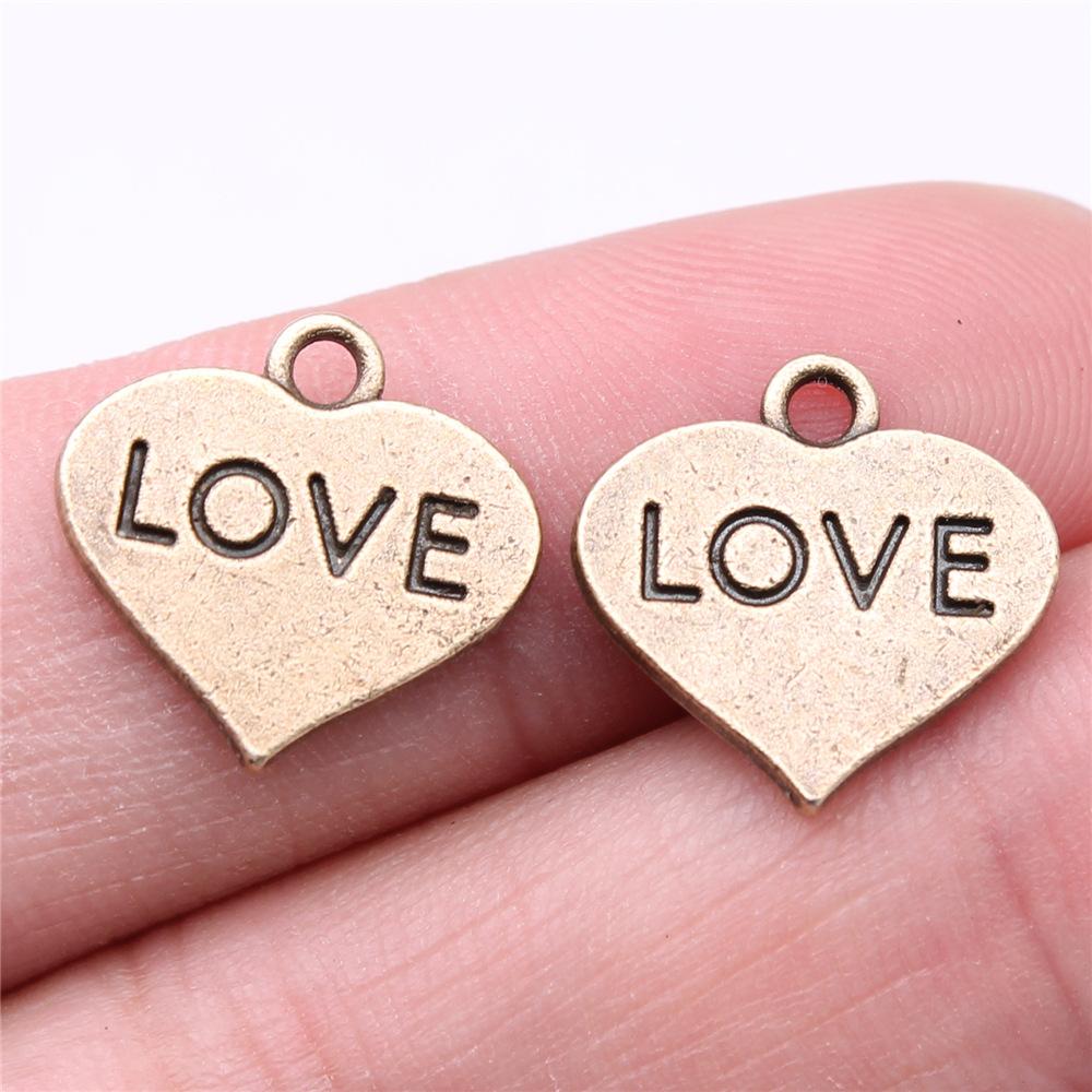 10pcs Heart Charms For Jewelry Making Antique Bronze Silver Color Pendants DIY Crafts Making Findings Handmade Tibetan Jewelry